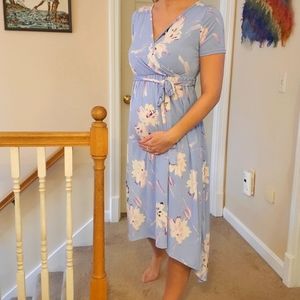 Pink Blush hi-lo maternity dress